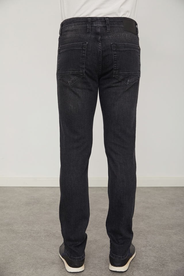 CAZ 0729 Harden Denim Black Core Wash Erkek Dar Paça Likralı Kot Pantolon Siyah