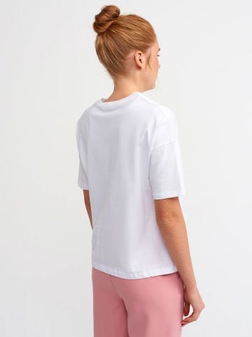 Dilvin 3683 Basic T-Shirt-Beyaz