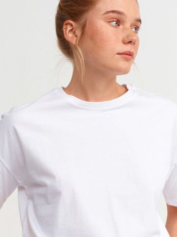 Dilvin 3683 Basic T-Shirt-Beyaz