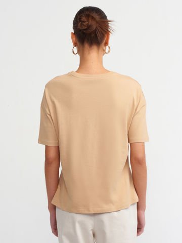 Dilvin 3683 Basic T-Shirt-Bej