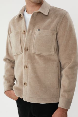Twister EC 1006 Beige Cep Detaylı Düğmeli Erkek Kaşe Ceket Bej