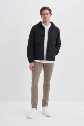 Cazador 1011 Kapşonlu İçi Polar Astarlı Unisex Yağmurluk Micro Mont Siyah