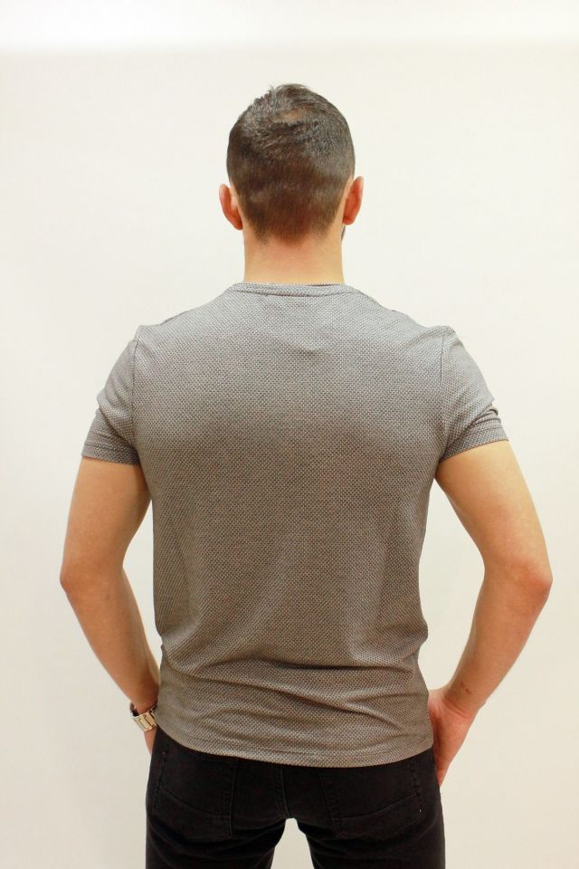 CAZ 4154 ERKEK PETEK DOKULU BİSİKLET YAKA T-SHIRT