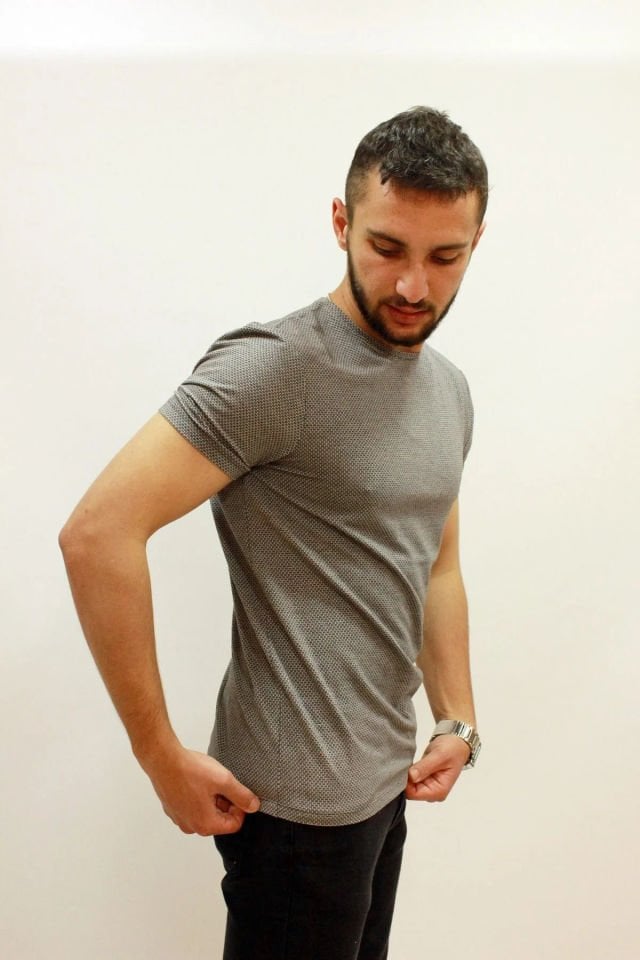 CAZ 4154 ERKEK PETEK DOKULU BİSİKLET YAKA T-SHIRT