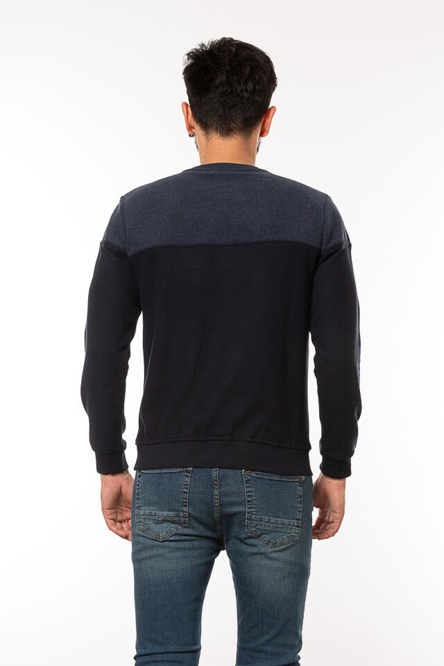 Caz 5018 Selanik Örgü Bİsiklet Yaka Erkek Sweat Laci Melange