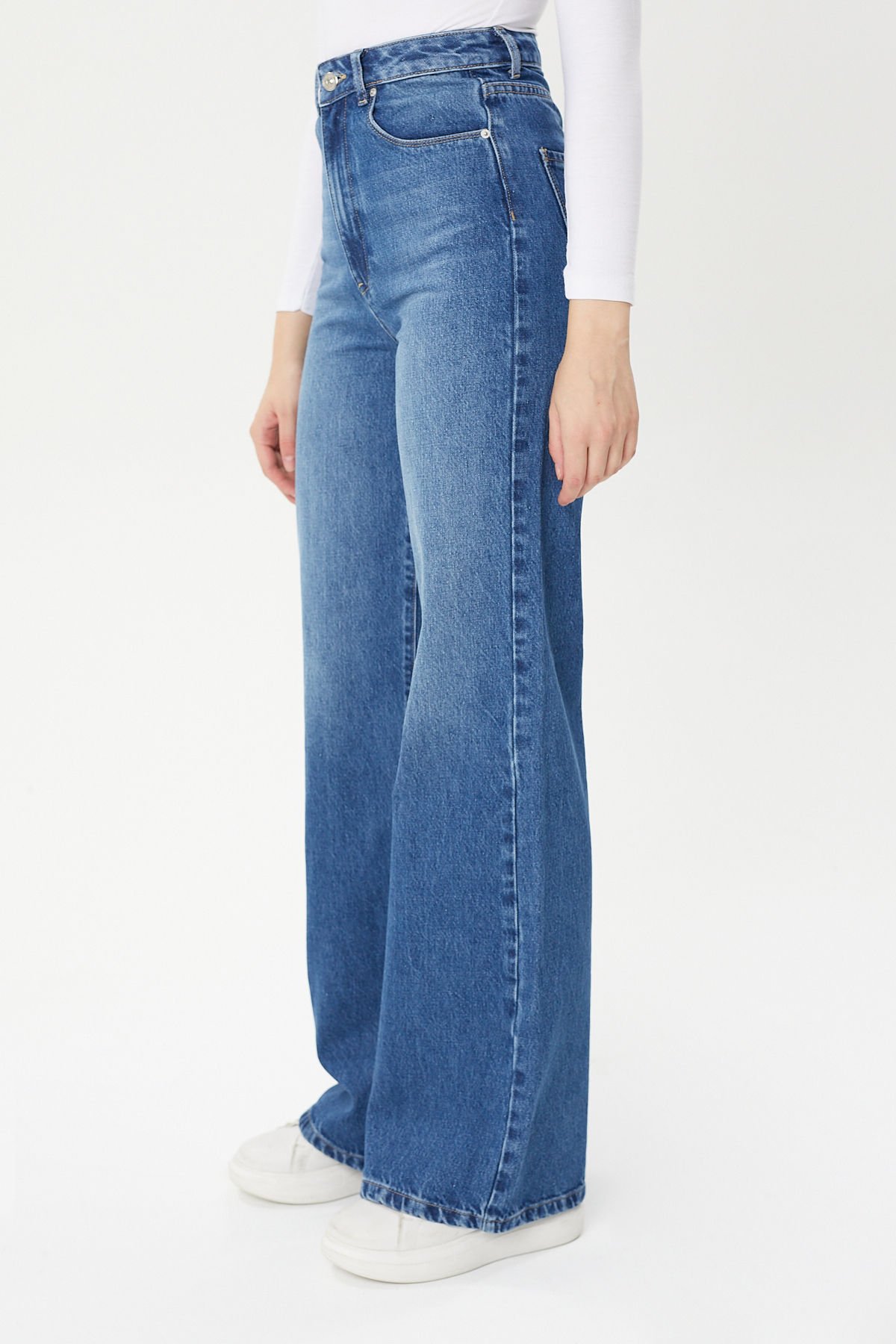 Asia 9383-25 Light Blue Bol Kesim Bol Paça Kadın Jean Kot Pantolon Mavi