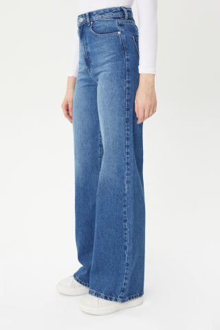 Asia 9383-25 Light Blue Bol Kesim Bol Paça Kadın Jean Kot Pantolon Mavi