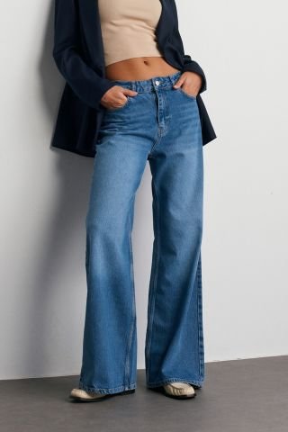 Asia 9383-25 Light Blue Bol Kesim Bol Paça Kadın Jean Kot Pantolon Mavi