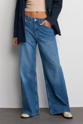 Asia 9383-25 Light Blue Bol Kesim Bol Paça Kadın Jean Kot Pantolon Mavi