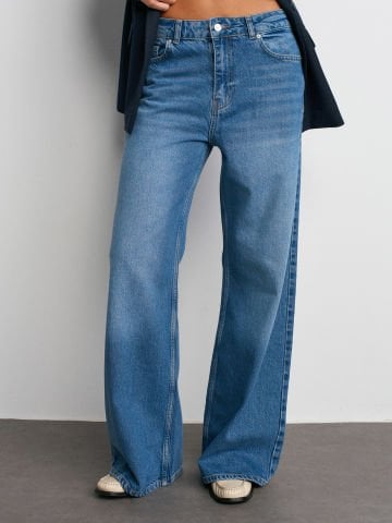 Asia 9383-25 Light Blue Bol Kesim Bol Paça Kadın Jean Kot Pantolon Mavi