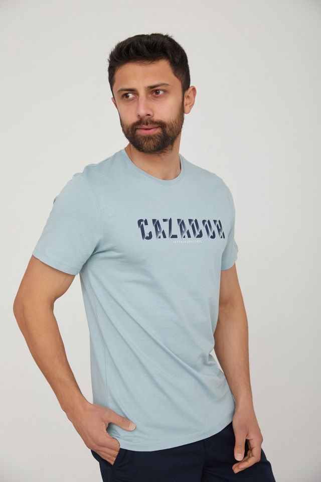 CAZ 4090 BİSİKLET YAKA BASKILI ERKEK T-SHIRT