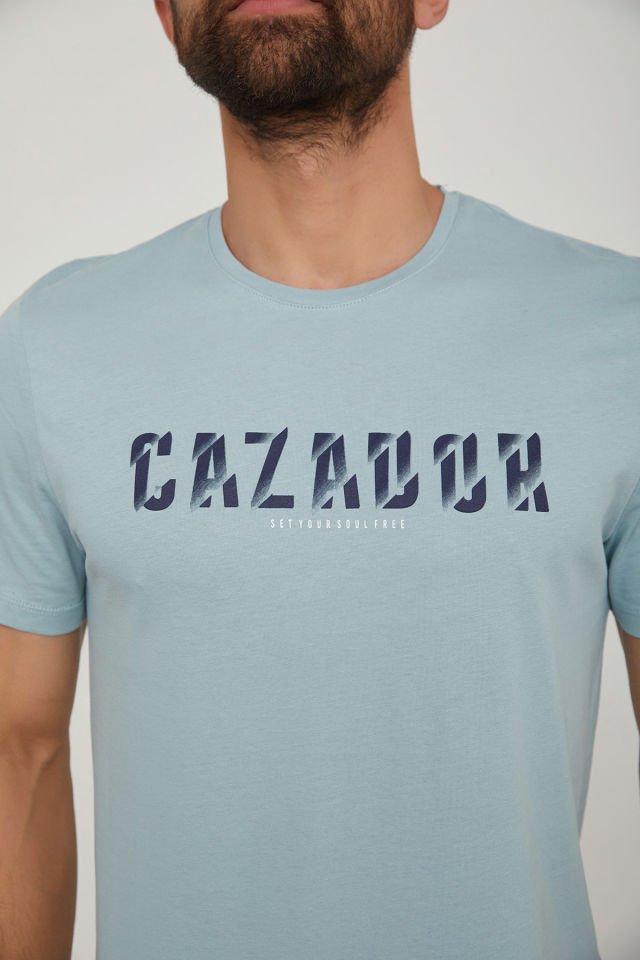 CAZ 4090 BİSİKLET YAKA BASKILI ERKEK T-SHIRT