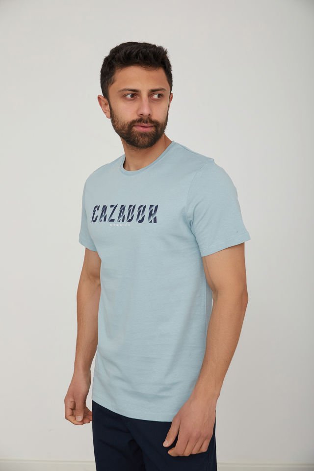 CAZ 4090 BİSİKLET YAKA BASKILI ERKEK T-SHIRT