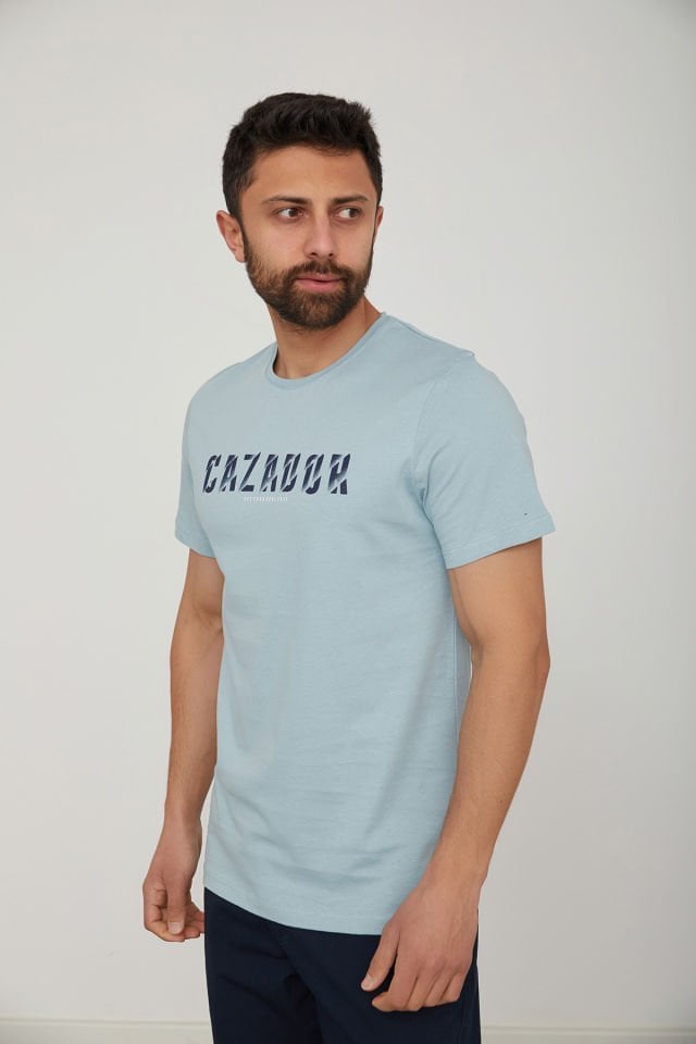 CAZ 4090 BİSİKLET YAKA BASKILI ERKEK T-SHIRT