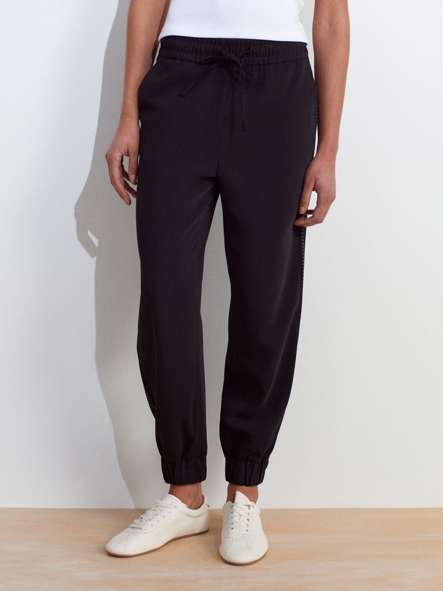 Dilvin 71608 Paça Lastikli Manşetli Jogger Pantolon-Siyah