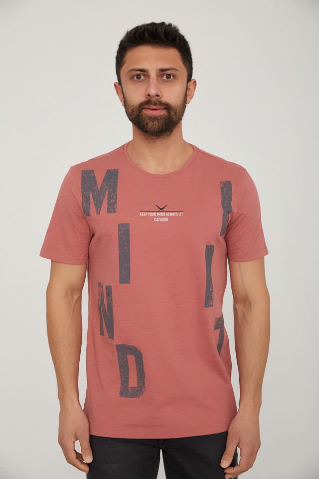 CAZ 4089 BİSİKLET YAKA BASKILI ERKEK T-SHIRT