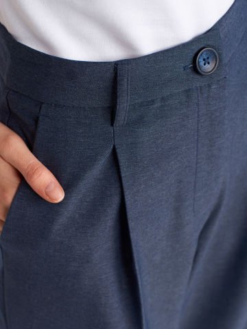Dilvin 71636 Pensli Yüksek Bel Pantolon-Lacivert