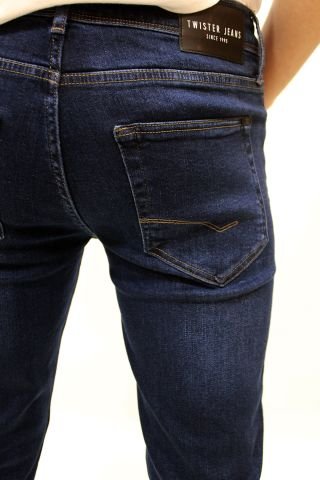 Martin 705-03 Dark Blue Rahat Kesim Likralı Erkek Kot Pantolon Koyu Mavi