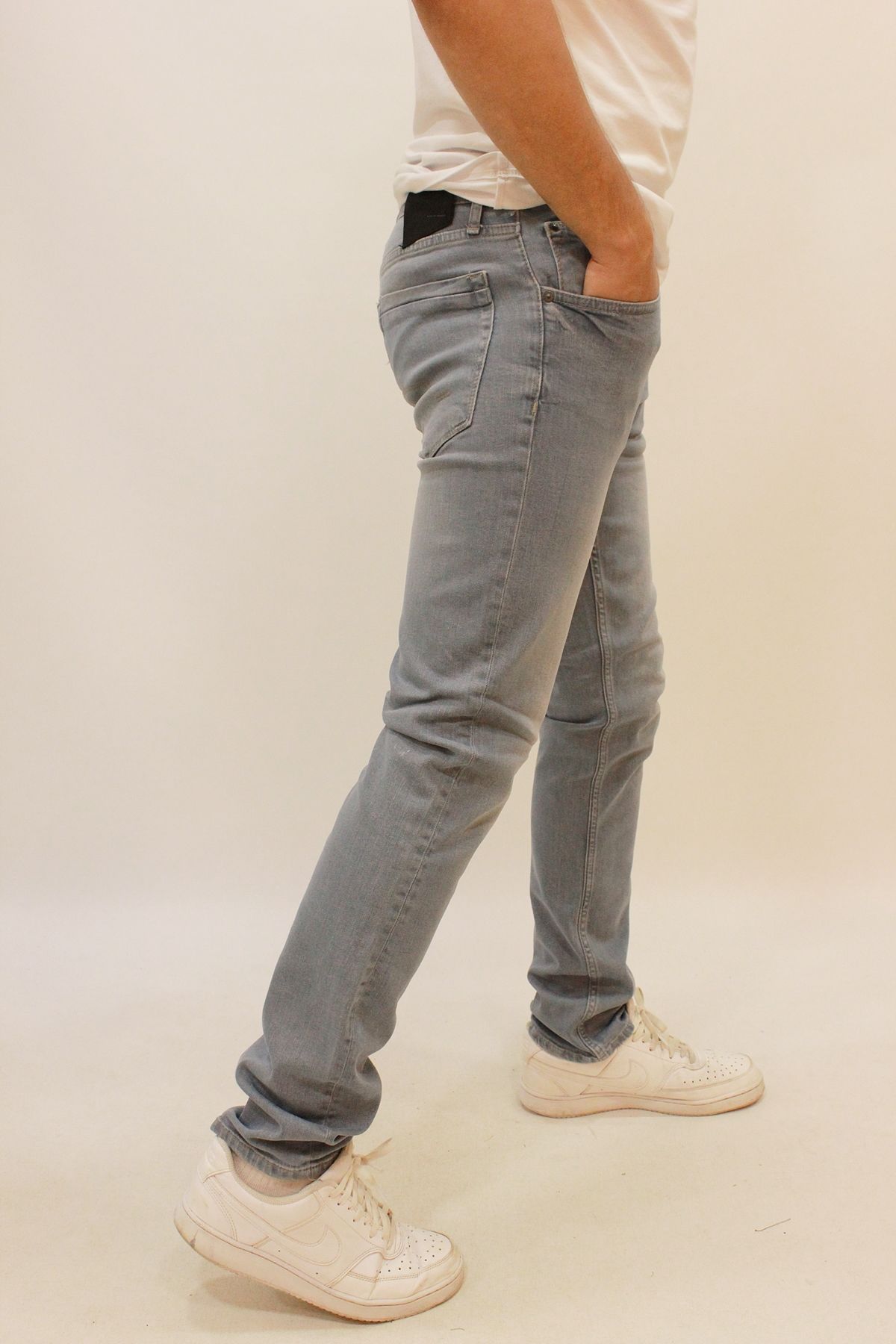 PANAMA 637-01 Bluish Grey Wash Erkek Likralı Dar Kesim Kot Pantolon Gri