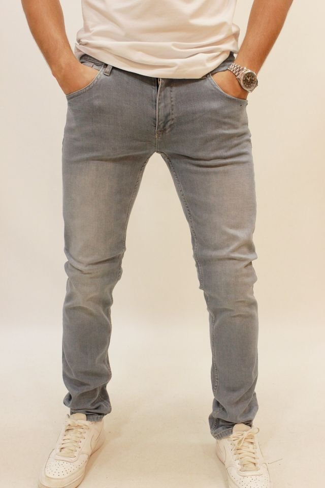 PANAMA 637-01 Bluish Grey Wash Erkek Likralı Dar Kesim Kot Pantolon Gri