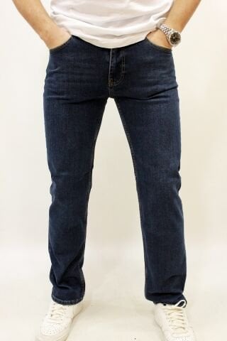 Milano 717-02 Dark Blue Rahat Kesim Erkek Likralı Kot Pantolon Mavi