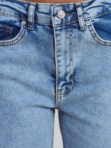 Dilvin 71796 Likralı Wideleg Denim Bol Pantolon-Tint