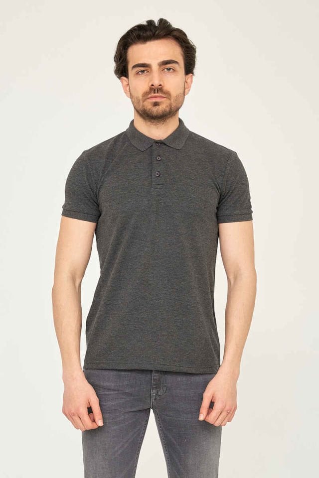 Caz 4613 Erkek Polo Yaka T-shirt Ant.Melange