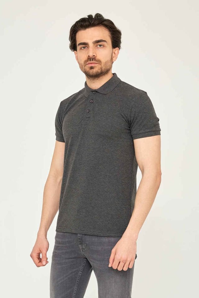Caz 4613 Erkek Polo Yaka T-shirt Ant.Melange