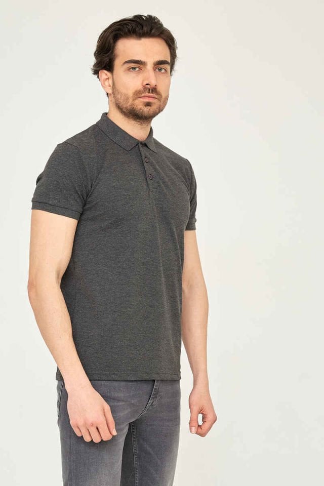 Caz 4613 Erkek Polo Yaka T-shirt Ant.Melange