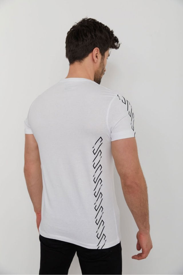 CAZ 4070 Bisiklet Yaka Sırt Baskılı Erkek T-shirt