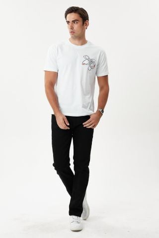 Martin 704-07 Black Black Rahat Kalıp Erkek Likralı Kot Pantolon Siyah