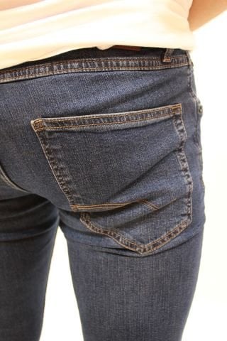 Panama 750-01 Blue Brown Likralı Erkek Dar Kesim Kot Pantolon Mavi