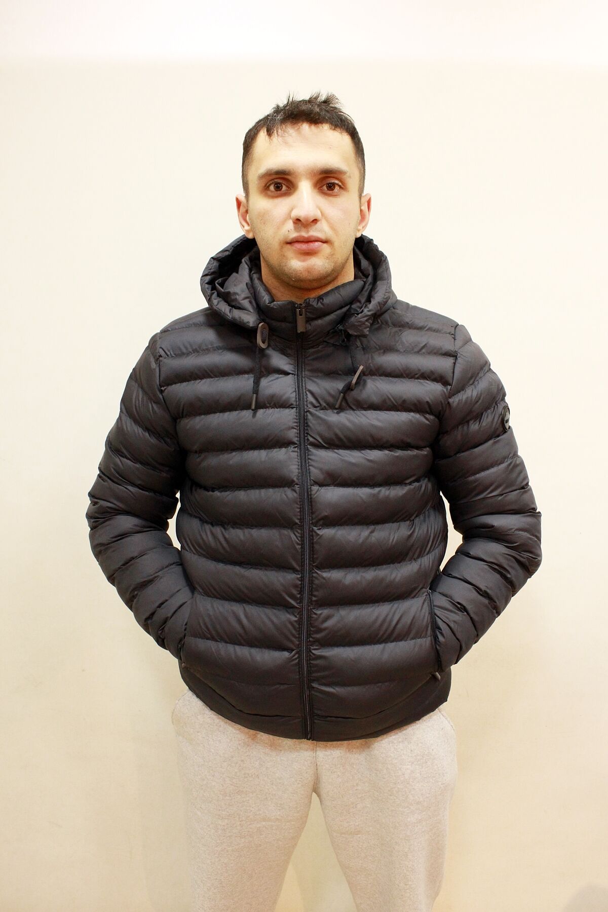 EM 7001 Kapşonlu Erkek Micro Puf Mont Lacivert
