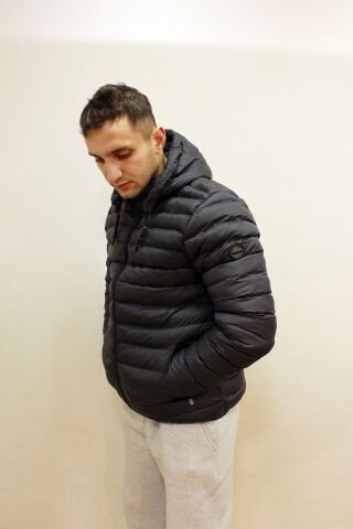 EM 7001 Kapşonlu Erkek Micro Puf Mont Lacivert