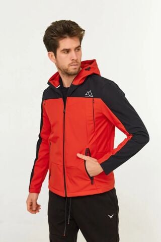 Cazador 1006 Su Geçirmez Softshell Kapşonlu Mont Kırmızı