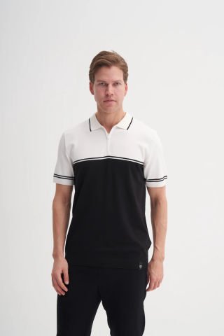 Cazador 3032 Polo Yaka Erkek Kısa Kol İnce Triko Siyah