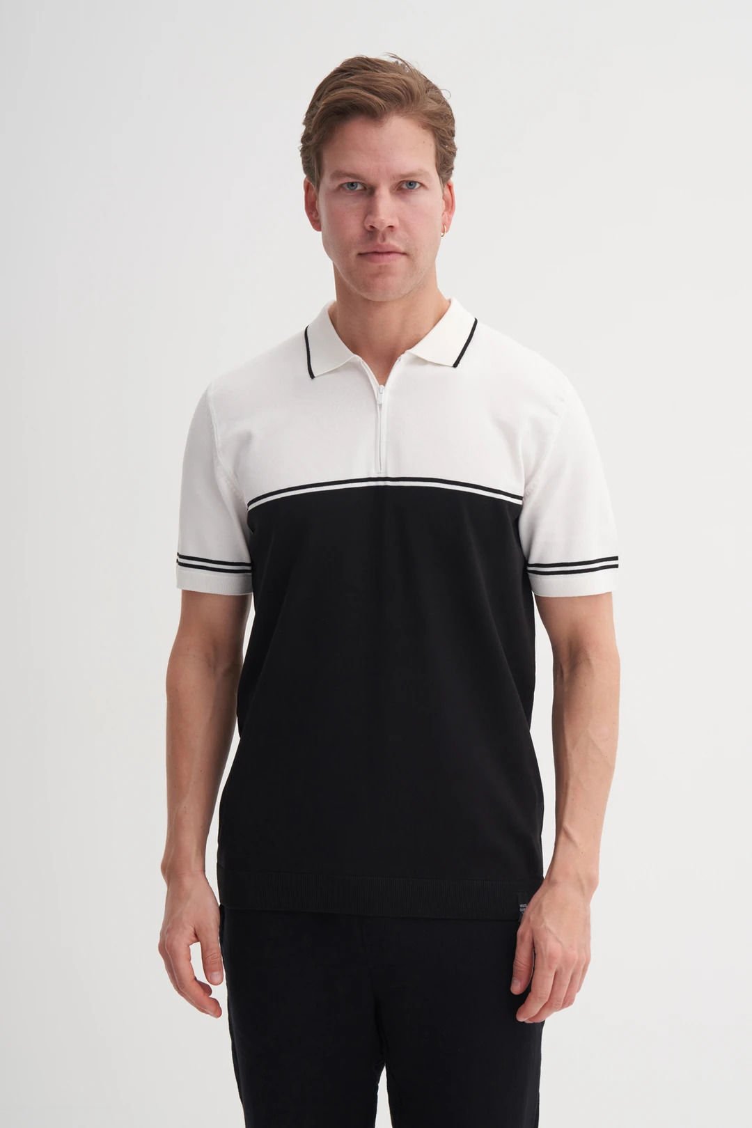 Cazador 3032 Polo Yaka Erkek Kısa Kol İnce Triko Siyah