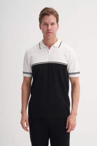 Cazador 3032 Polo Yaka Erkek Kısa Kol İnce Triko Siyah