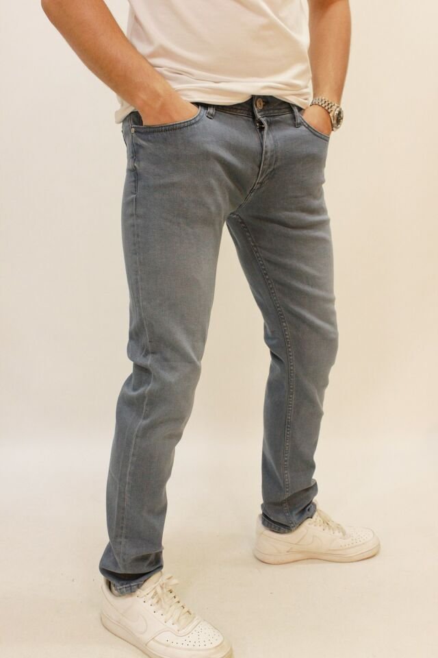 Caz 0706 Parker Denim Pantolon Blue Tint Erkek Likralı Kot Pantolon Gri