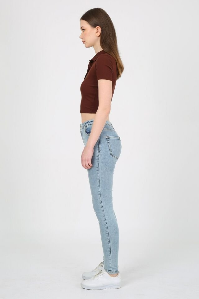 Twister EVA 9028-100 Light Blue Likralı Dar Paça Kadın Kot Pantolon Buz Mavisi