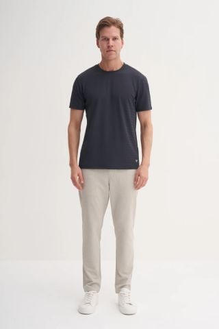 CAZ 4047 Bisiklet Yaka Kendinden Desdenli Erkek Micro T-Shirt Antrasit