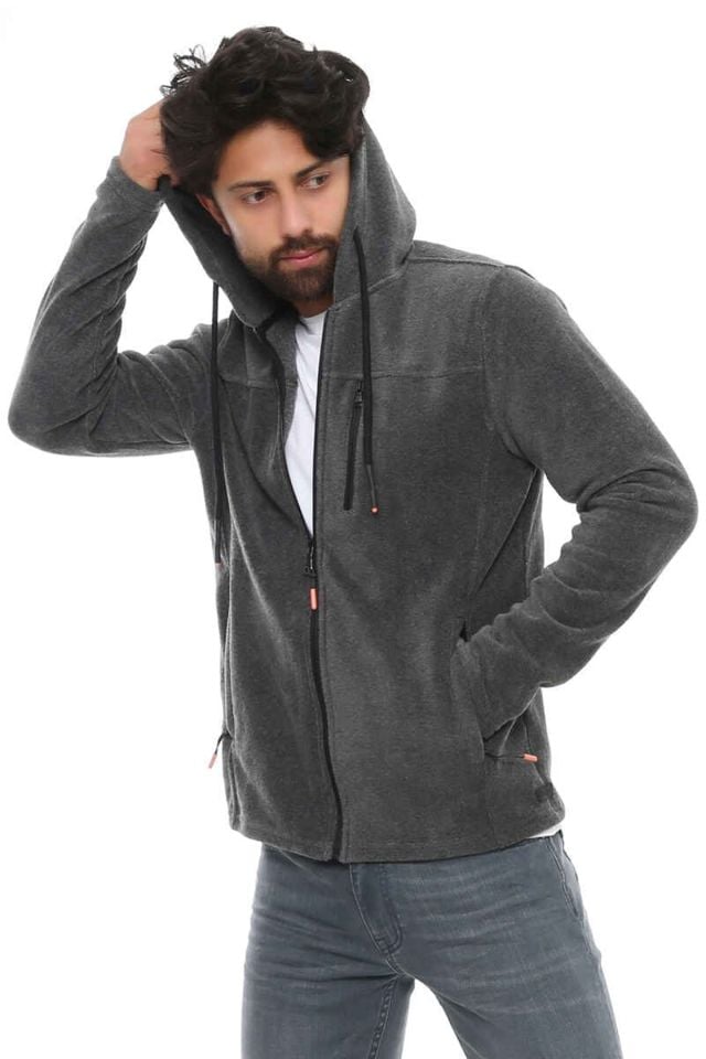 Cazador 5007 Kapşonlu erkek Polar Mont