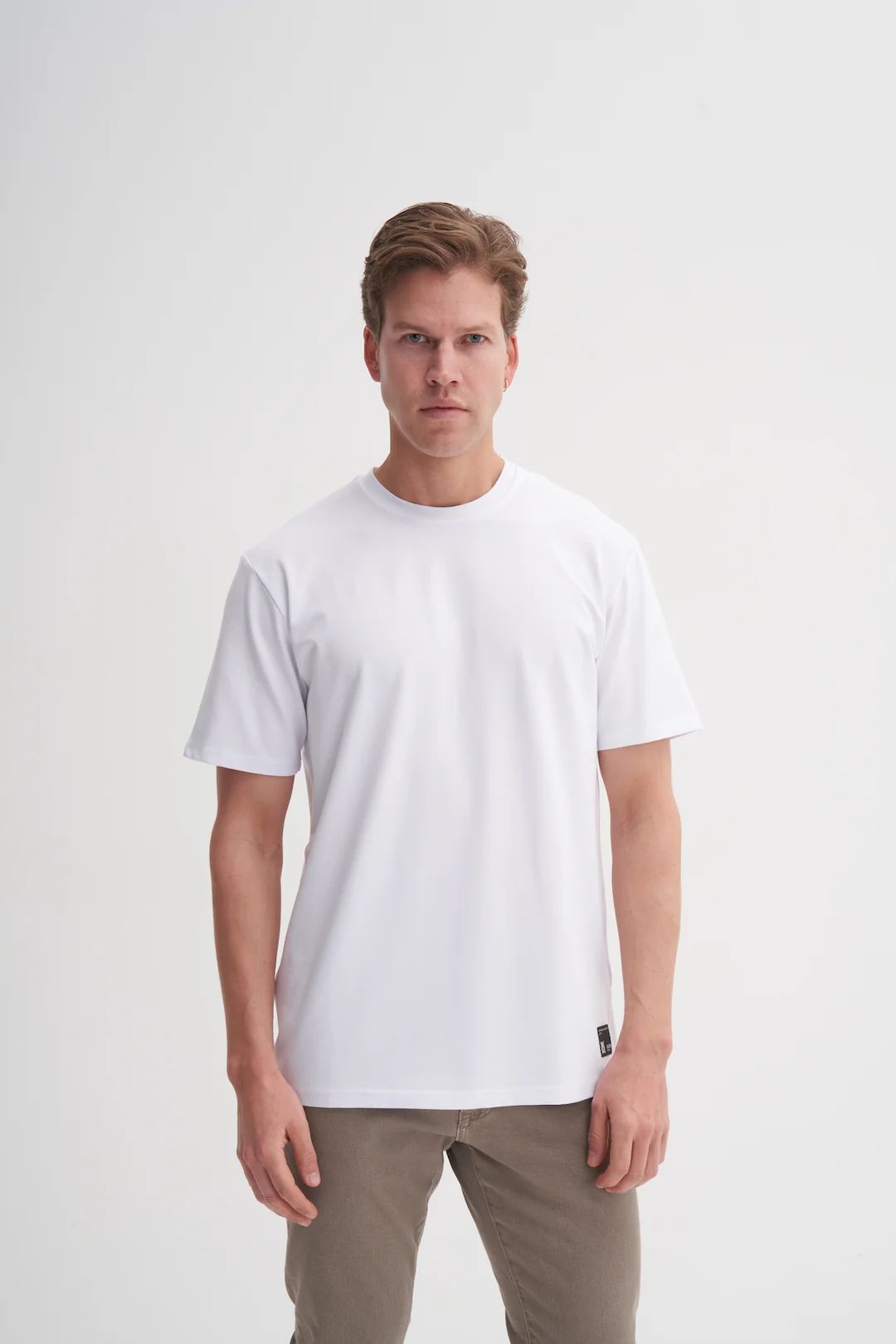 CAZ 4142 Relax Bisiklet Yaka Modal Kumaş Erkek t-shirt Beyaz