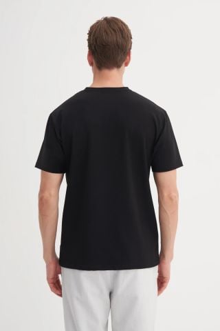 CAZ 4142 Relax Bisiklet Yaka Modal Kumaş Erkek t-shirt Siyah