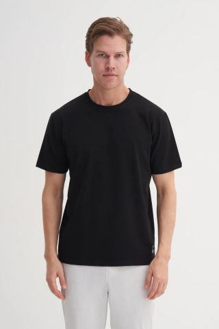 CAZ 4142 Relax Bisiklet Yaka Modal Kumaş Erkek t-shirt Siyah