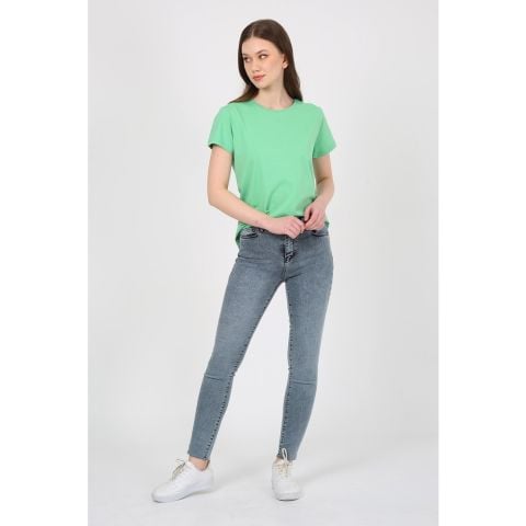 Mindy 9205-60 Light Snow Likralı Dar Paça Kadın Kot Pantolon Kar Gri