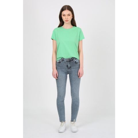 Mindy 9205-60 Light Snow Likralı Dar Paça Kadın Kot Pantolon Kar Gri