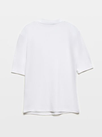 Dilvin 30481 Yüksek Yakalı Tshirt-Optik Beyaz