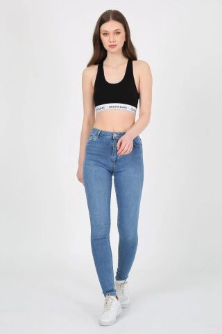 Twister  Eva 9028-104 Blue Likralı Dar Paça Yüksek Bel Kadın Kot Pantolon