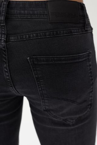 Panama 750 Black Black Dar Kesim Dar Paça Likralı Erkek Ko Pantolon Antrasit